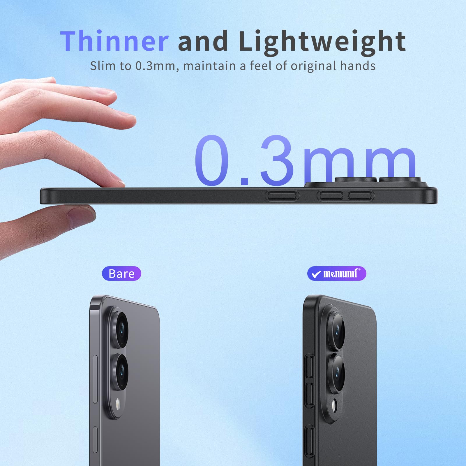 Memumi Lightweight For Samsung Galaxy S25 Edge Ultra Slim Case, Camera Cover Full Protection 0.3Mm Matte Finish Hard Cover For S